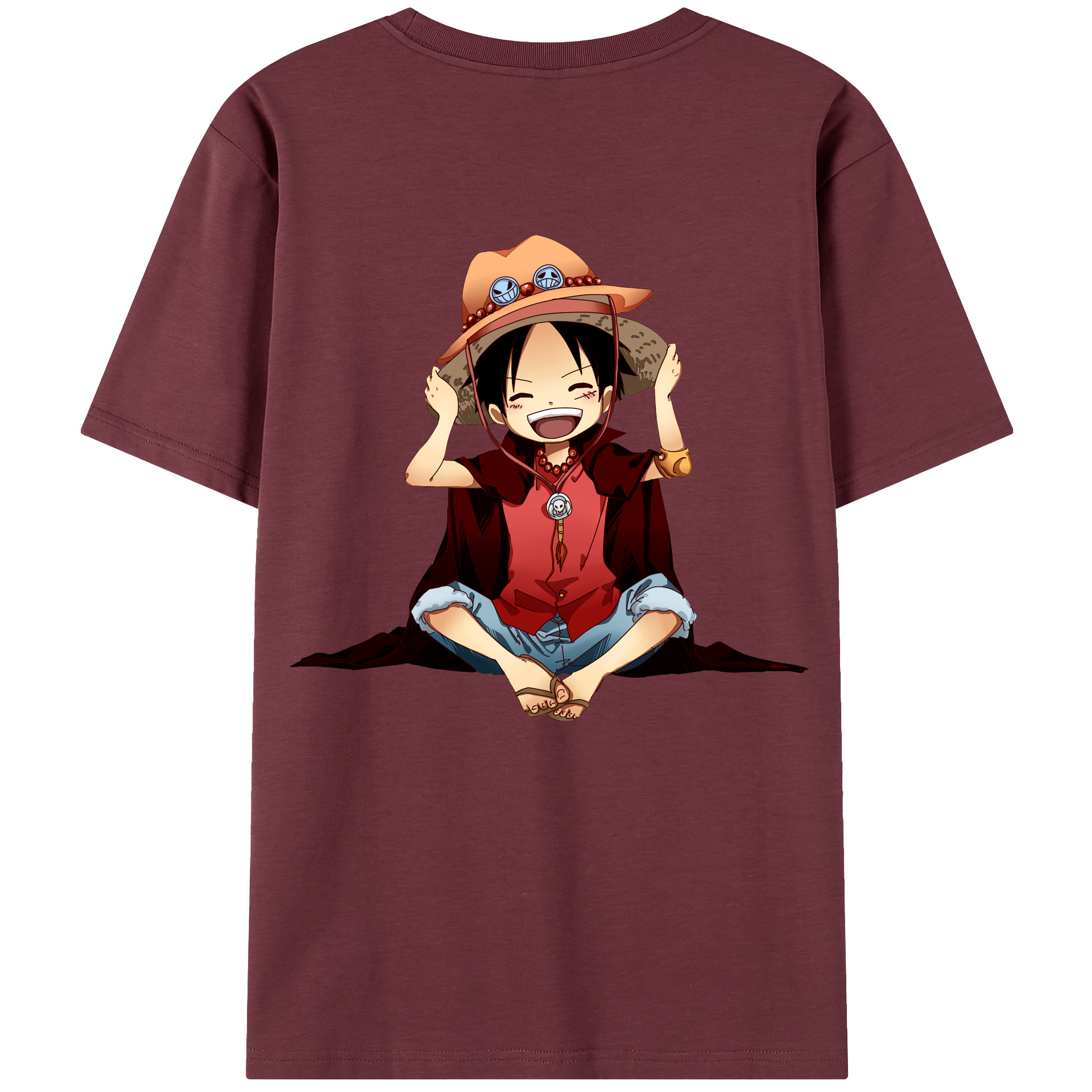ワンピース モンキー・D・ルフィ ONE PIECE Monkey D. Luffy 綿100％半袖Tシャツ（背面プリント）